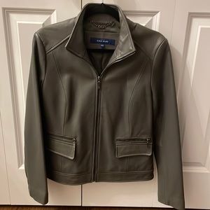 Cole Hann Leather Jacket Sz Med Grey NWOT